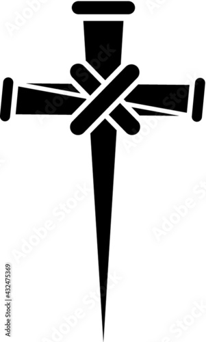 Vector illustration of the nail cross