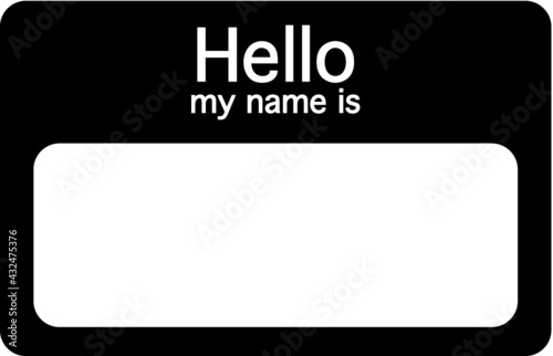 Vector illustration of the name tag