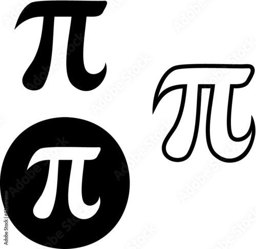 Vector illustration of the pi number symbol