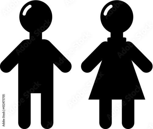 Vector illustration of the restroom sign girls and boys