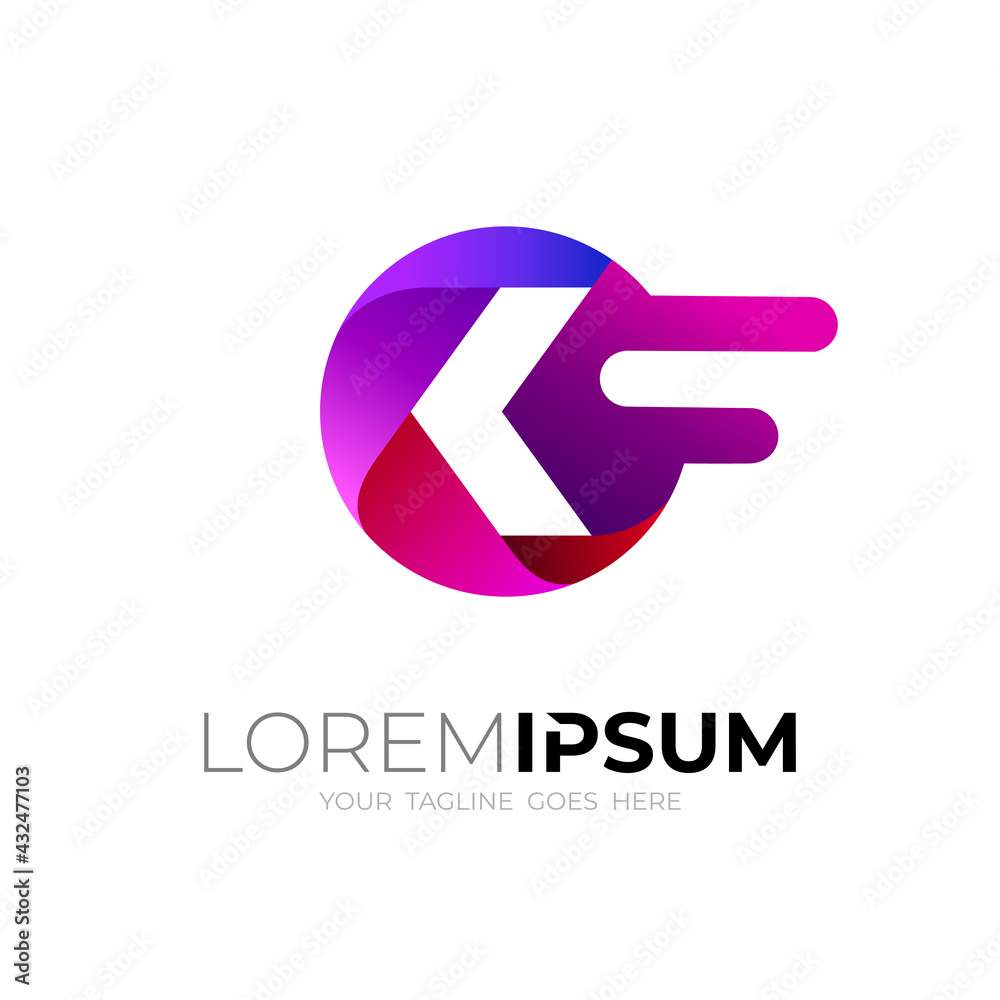 Letter K logo and simple design , 3d colorful Letter K logo and simple design , 3d colorful