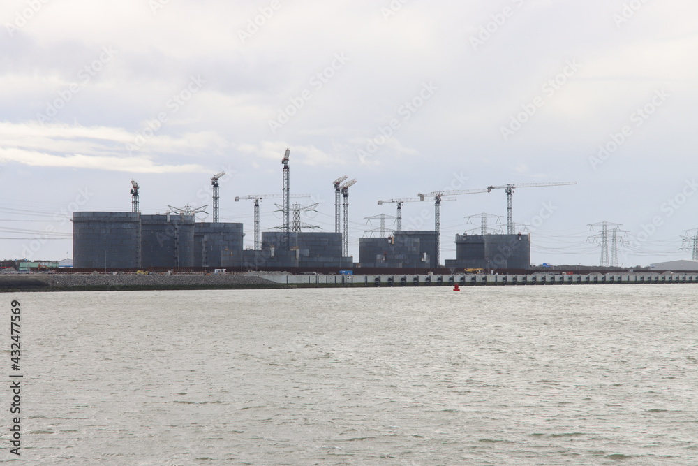Construction of HES tank terminal in the Maasvlakte Harbor in Rotterdam