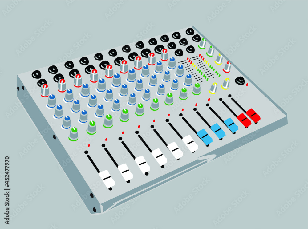 Fototapeta premium sound, mixer, music, audio, studio, equipment, mixing, isolated, board, control, technology