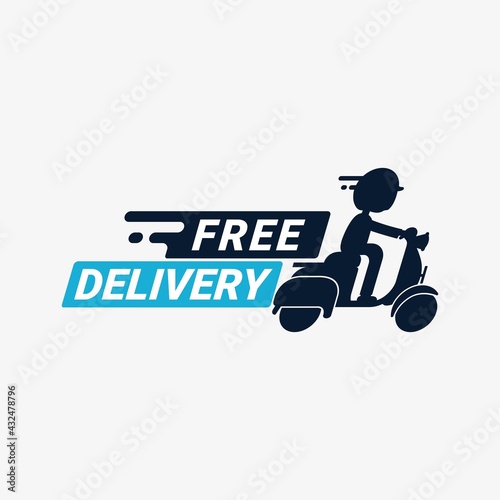 Free shipping delivery service logo badge. Fast time delivery order. Quick shipping delivery icon