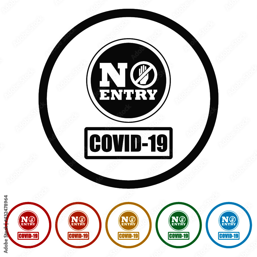 No entry ring icon color set