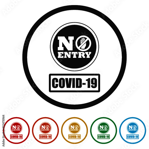 No entry ring icon color set