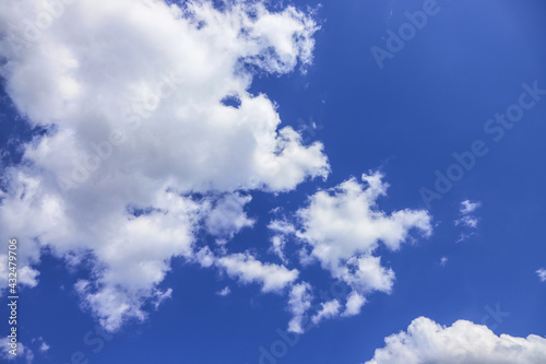 Sunny blue sky with clouds, background