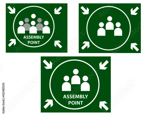 emergency meeting area symbol.
emergency meeting area set.
vector illustration EPS 10.