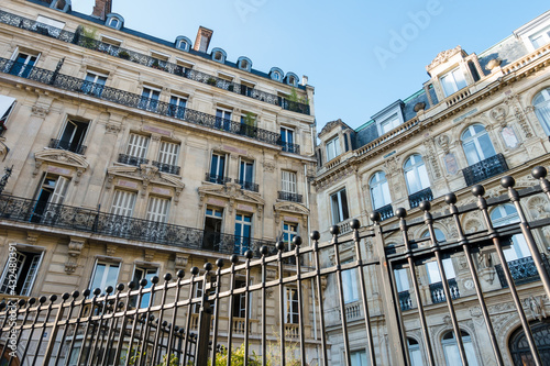 Exterior of buildings in a fashionable residential district of Paris