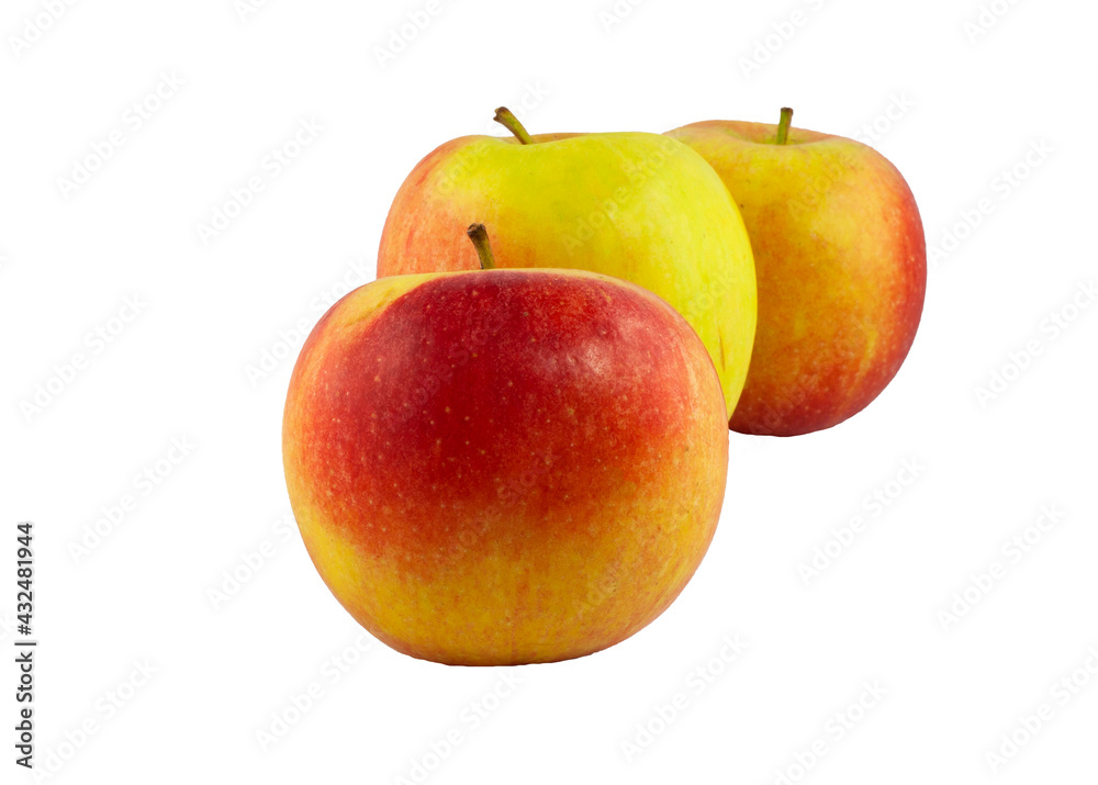 Fresh raw apple, healty fruit, freshness vegetarian food, isolated object on white background Fresh raw apple, healty fruit, freshness vegetarian food, isolated object on white background
