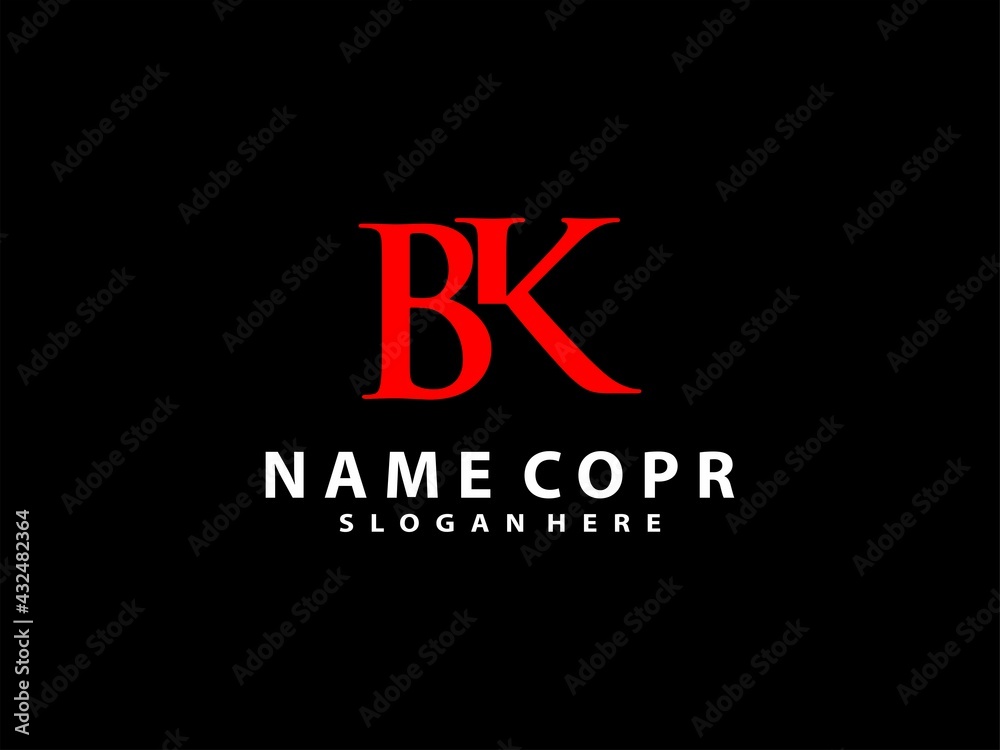 logo letter BK in modern concept. luxury and elegant initial logo BK