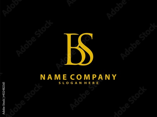BS logo concept, BS modern luxury logo icon. logo gold color vector 