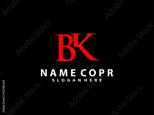 logo letter BK in modern concept. luxury and elegant initial logo BK