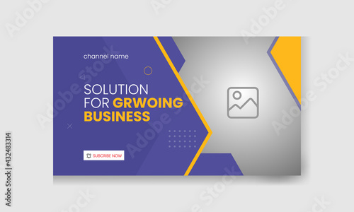 Editable video thumbnail design. modern Video cover photo fully editable for social media.