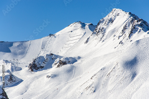 Ski lifts and trails near the Austrian resort of Ischgl