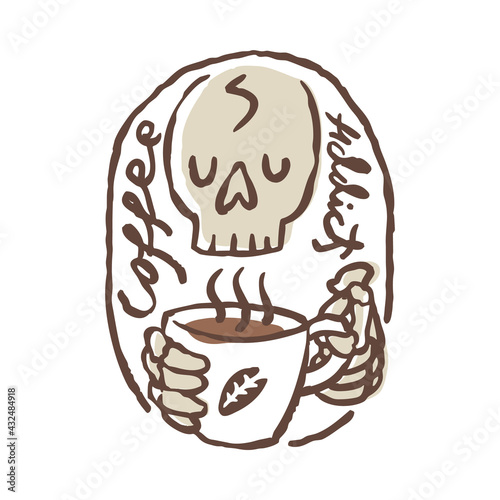 Coffee addict graphic illustration vector art t-shirt design