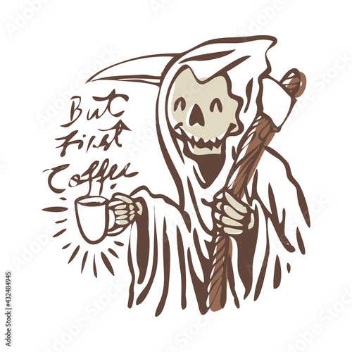 Coffee addict graphic illustration vector art t-shirt design