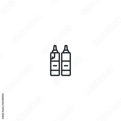 Sauce, mustard, mayonnaise - outline icon 