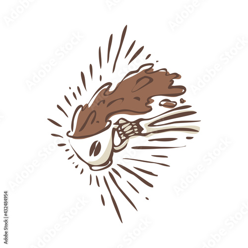 Coffee addict graphic illustration vector art t-shirt design