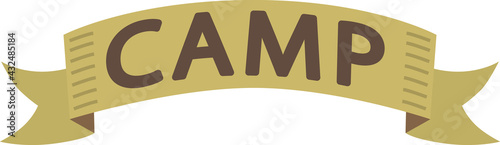 英語でキャンプと書かれた旗