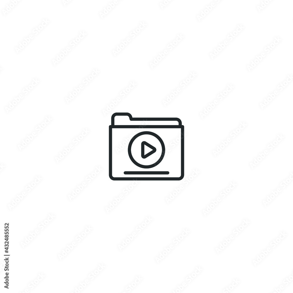Video folder - outline icon Video folder - outline icon