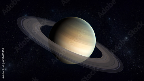Saturn - planets of the Solar system in high quality. Elements furnished by NASA