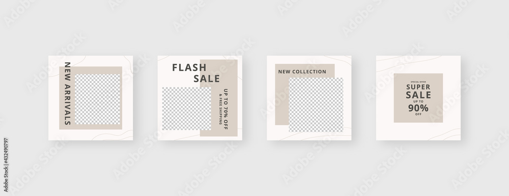 Social media template. Trendy editable social media post template. Mockup isolated. Template design. Vector illustration. Social media template. Trendy editable social media post template. Mockup isolated. Template design. Vector illustration.