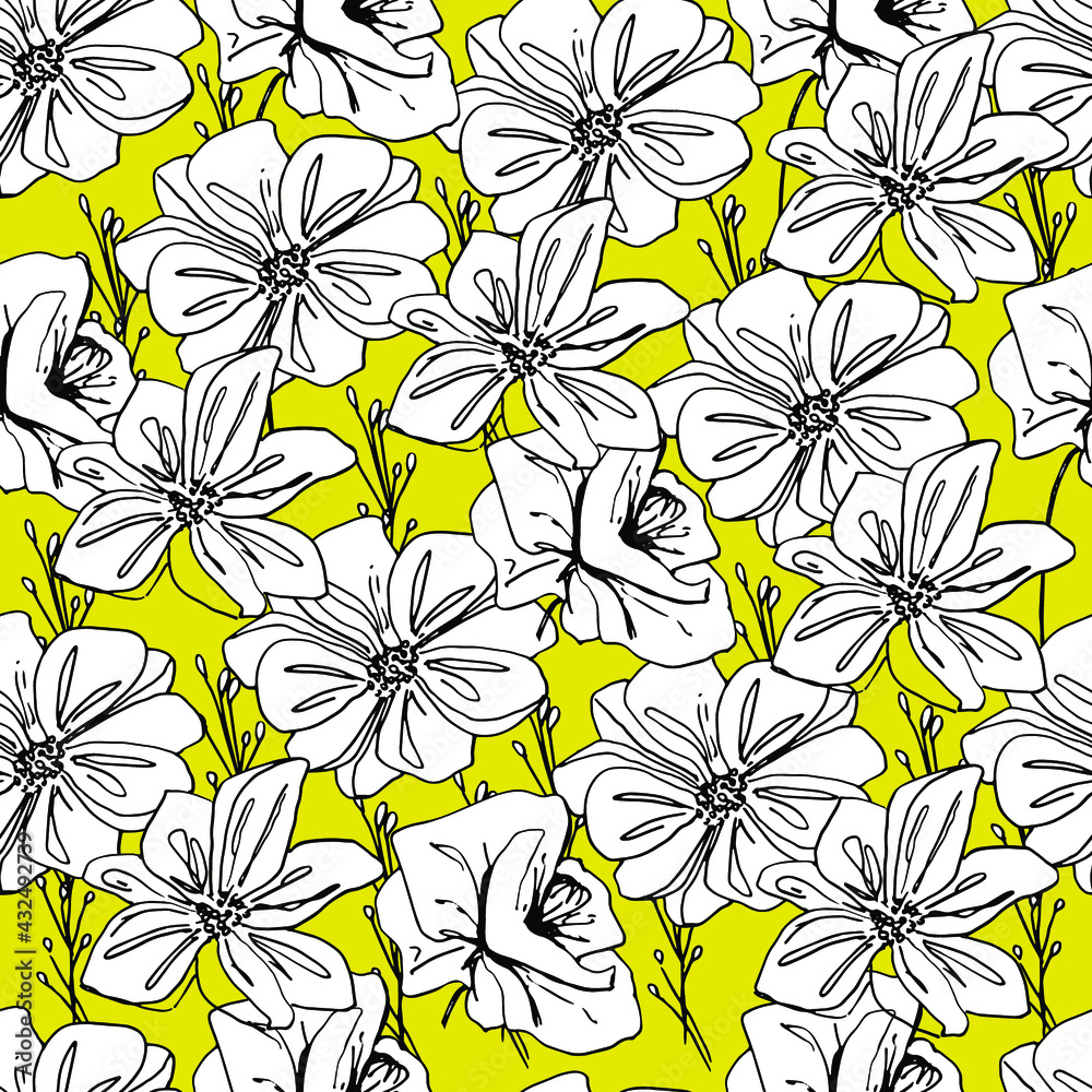 Summer pattern with wildflowers, dried flowers. Poppy, poppy box, medicinal herbs, spikelet. Beautiful hand-drawn graphics. For textile, wallpaper, design, paper, banner. Stock graphics, isolate. Summer pattern with wildflowers, dried flowers. Poppy, poppy box, medicinal herbs, spikelet. Beautiful hand-drawn graphics. For textile, wallpaper, design, paper, banner. Stock graphics, isolate.