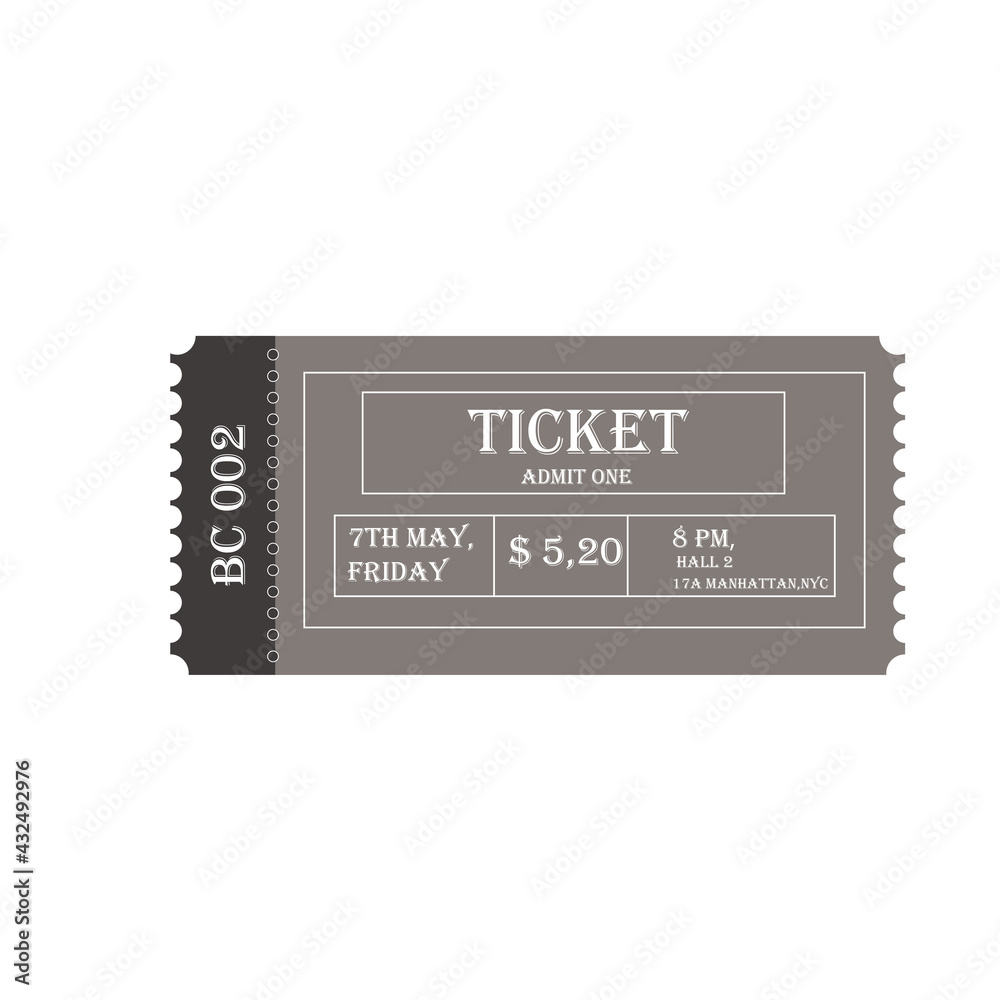 Retro ticket vector illustration Retro ticket vector illustration