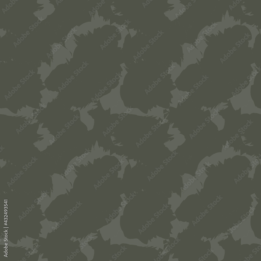 Green Brush Stroke Camouflage Abstract Seamless Pattern Background
