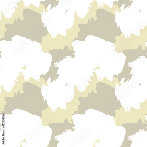 Yellow Brush Stroke Camouflage Abstract Seamless Pattern Background