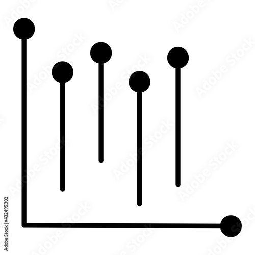 A glyph design, icon of upward chart