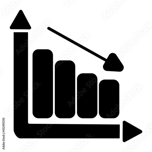 A glyph design, icon of recession chart