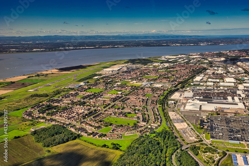Ariel Shot from Aeroplane of Speke, Liverpool, UK, September 2020
