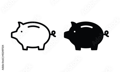 Piggy bank icon vector. Piggy bank vector