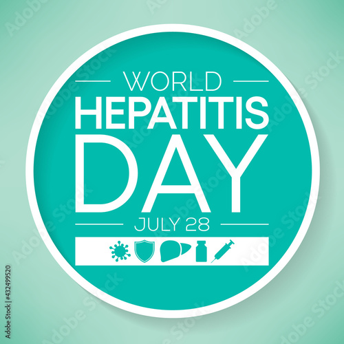 World Hepatitis day is observed every year on July 28, When the liver is inflamed or damaged, its function can be affected and certain medical conditions can cause hepatitis. Vector illustration.