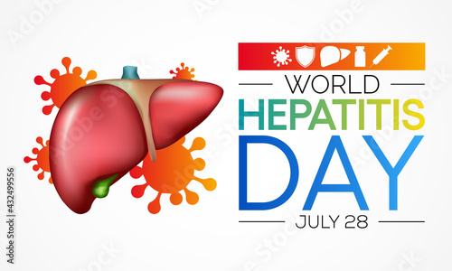 World Hepatitis day is observed every year on July 28, When the liver is inflamed or damaged, its function can be affected and certain medical conditions can cause hepatitis. Vector illustration.