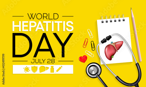 World Hepatitis day is observed every year on July 28, When the liver is inflamed or damaged, its function can be affected and certain medical conditions can cause hepatitis. Vector illustration.