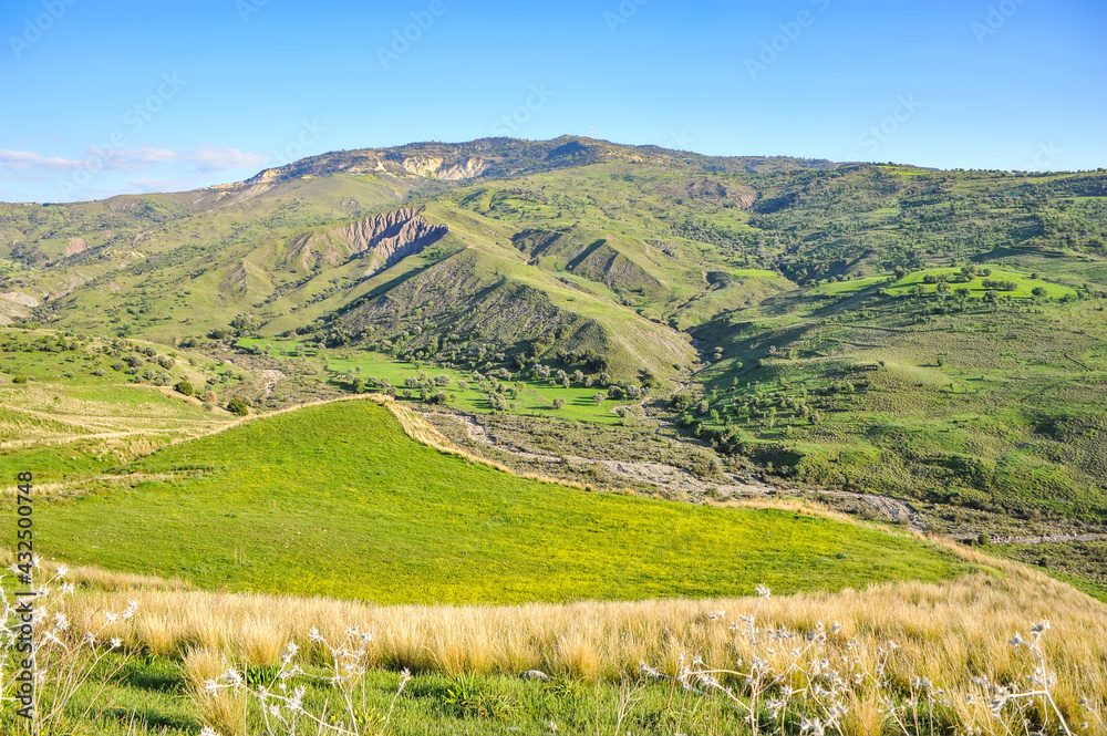 The valley of the Xeros Potamos River in the southern part of the Troodos Mountains reveals to travelers a picturesque landscape characteristic of Cyprus   