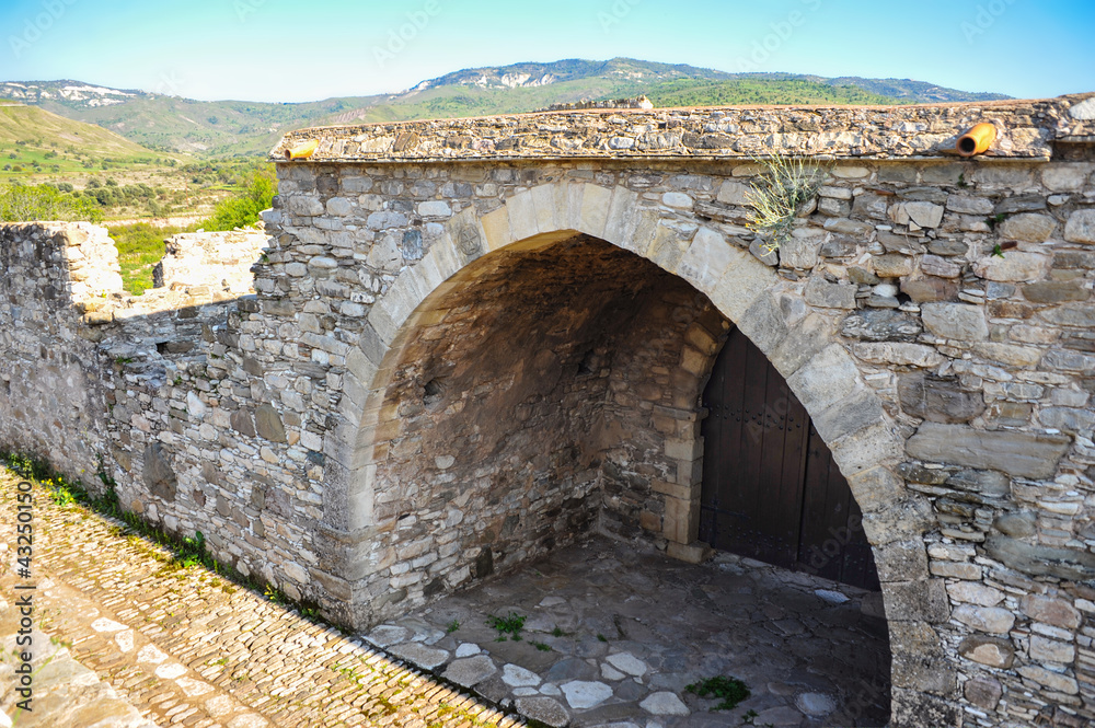 Obraz premium The monastery arose in the 13th century at the confluence of the Sinti River into the Xeros Potamos River. It is a wonderful monument of Cypriot-Venetian architectural style. 