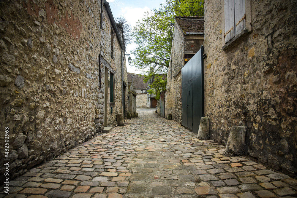 cobbled street in the city of nemours