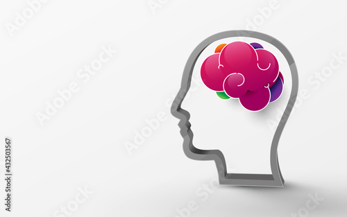 3d Human brain model. Vector illustration