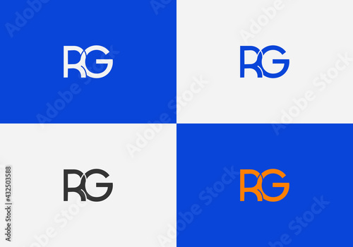 Alphabet letters RG monogram icon logo RG, GR initials