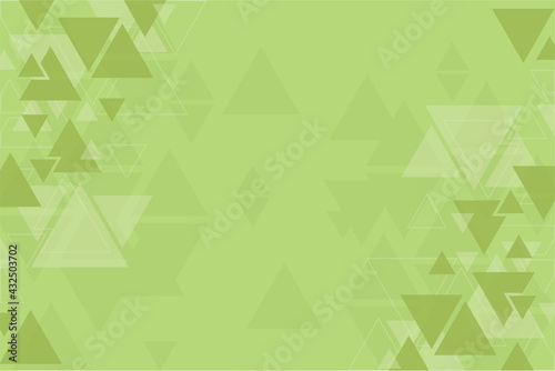 Abstract background, green pattern, symmetrical geometric shapes, vector triangles background, geometry template, banner or layout 