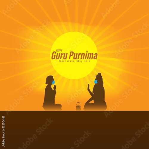 Vector illustration for Indian festival Guru Purnima 