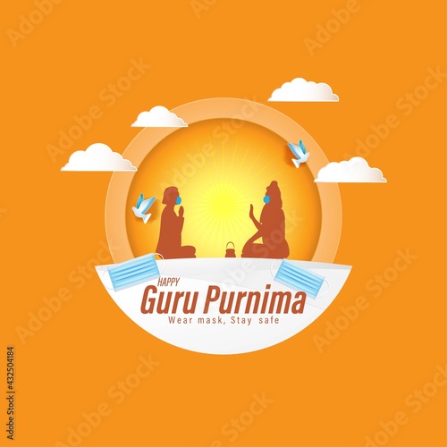 Vector illustration for Indian festival Guru Purnima;
