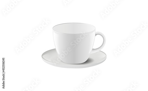 Realistic cup and saucer platter