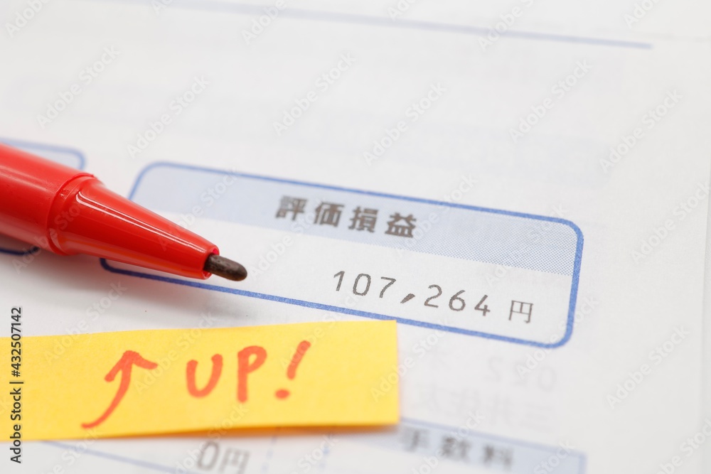 Obraz premium 投資信託の評価損益報告書類