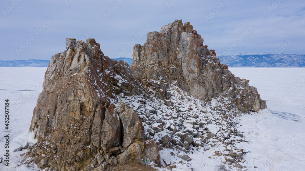 Various ice islands of Lake Baikal