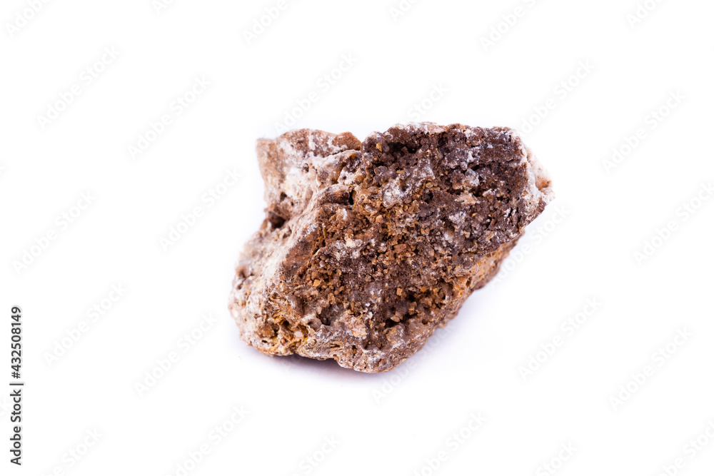 macro mineral stone wulfenite on a white background
